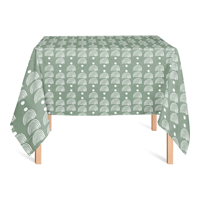 Rainbow Pattern Green 4 Tablecloth, Green
