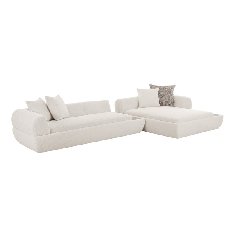 Amara Modern Sectional Sofa with Wood Panel