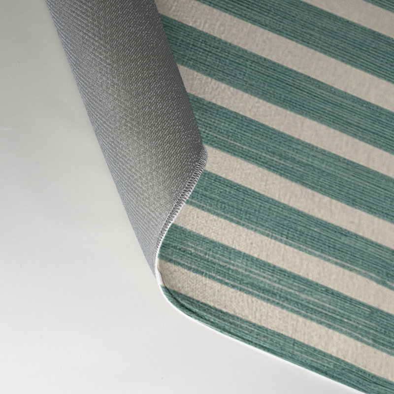 HorizontalStripes Gray Indoor and Outdoor Area Rug, Rectangle 3' x 5'