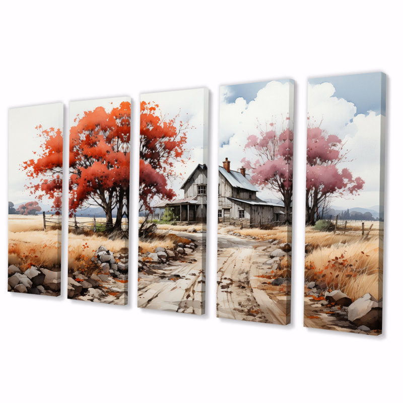 Farmhouse Harmony sur toile, reproduction de 5 pièces
