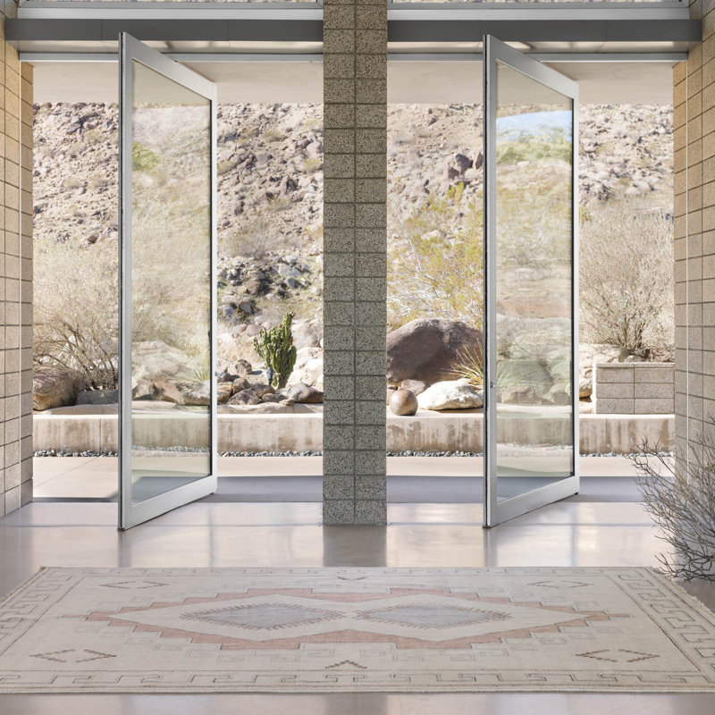 Jaipur Living Azzurro JIN08 Handknotted Medallion Cream and Pink Area Rug (10'x14'), Rectangle 10' x 14'