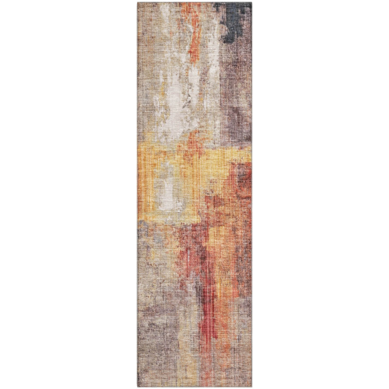 Premium Machine Washable Bucz AMF1759 Modern Rug, Runner 2'3" x 7'6"