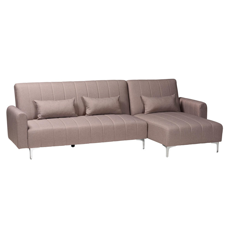 Canapé et méridienne rembourrés Aadyan, Mélange de polyester beige / polyuréthane