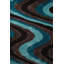 Tapis bleu/gris touffeté abstrait fait main Khajag-69801723