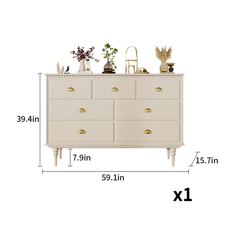 Commode d'appoint de style rétro avec lumière de luxe, Blanc