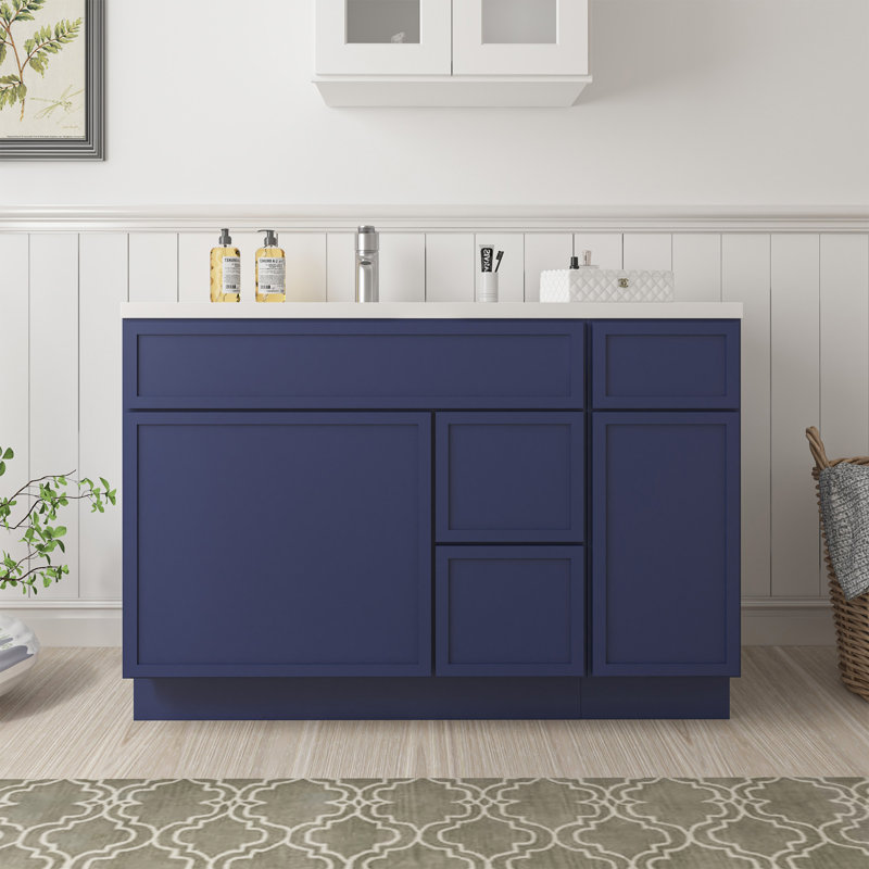 Base de meuble-lavabo simple 48 po seulement, Bleu