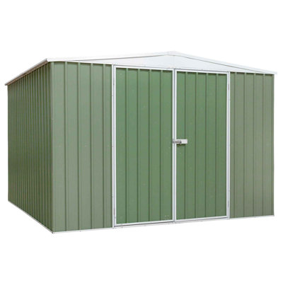 Asusena 10 ft. W x 10 ft. D Galvanised Steel Apex Tool Shed