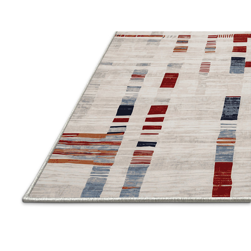 Tapis beige soyeux et moelleux, Rectangle 2 pi x 3 pi