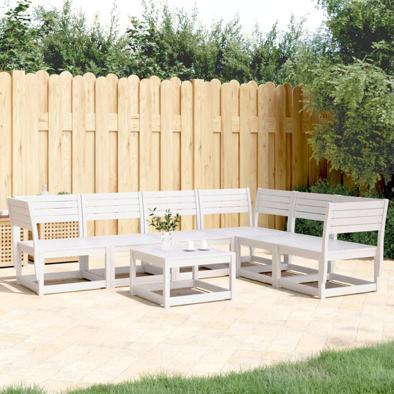 Reetal 73cm Wide Rectangle Patio Sectional Set, White
