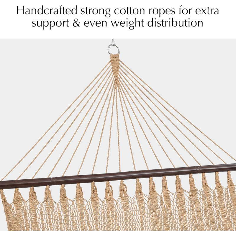Hamac pour 2 personnes avec corde pour l'extérieur, hamac double en polyester tissé à la main 12 pi