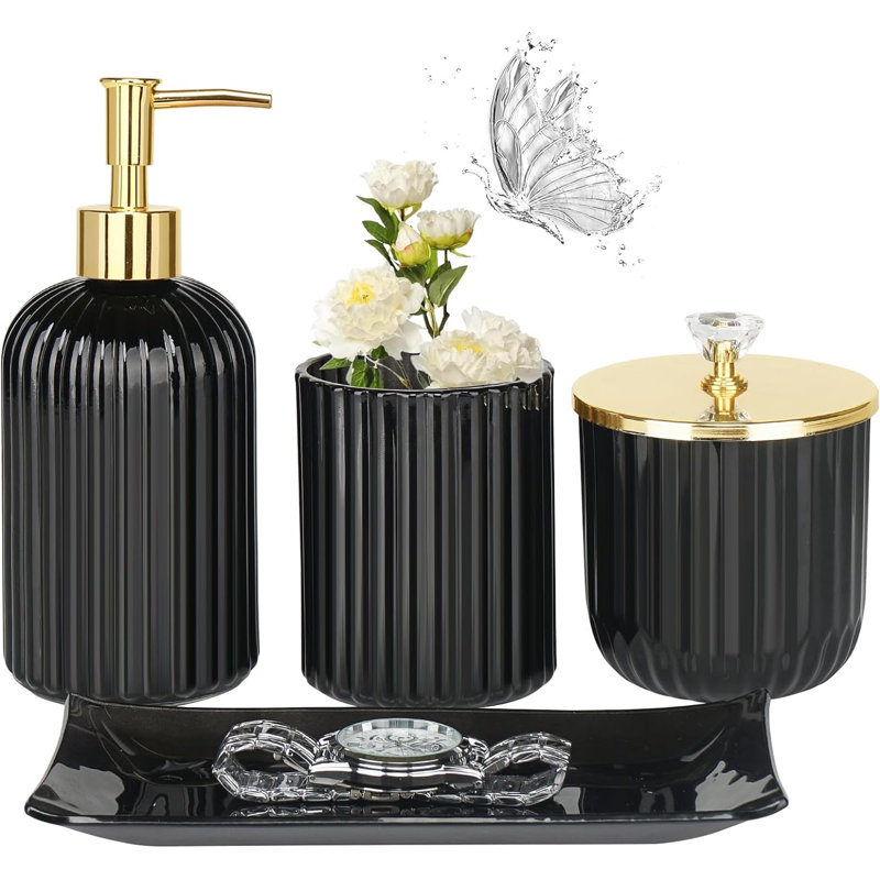 Accessoire de salle de bain Cothren, Verre noir