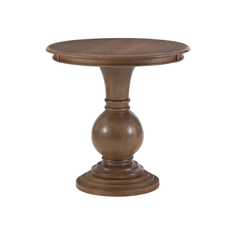 Miranda 26" W Round Pedestal End Table, Natural