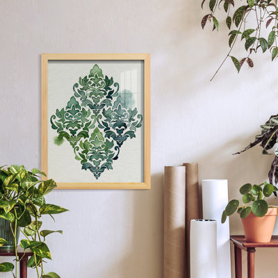 Motif algue et azule II - impression encadrée avec verre
