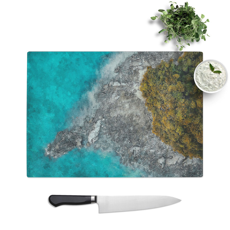 Tempered Glass Pulau Rebak Kechil in Langkawi Chopping Board, 28.5 cm x 39 cm