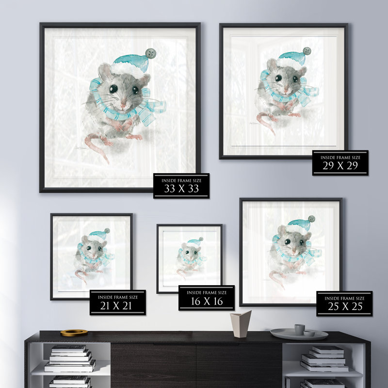 « christmas critter mouse », impression encadrée, H 30,5 po x l 30,5 po x P 1,5 po