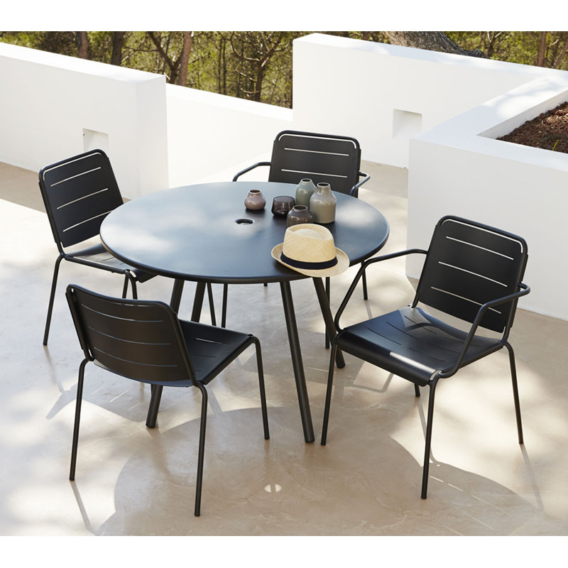 Area Outdoor Round Dining Table, Lava Gray