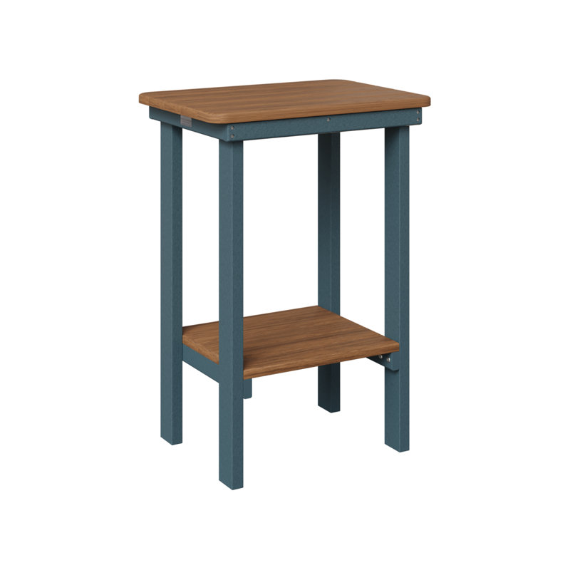 Berlin Gardens Rectangular End Counter Table, Slate, Antique Mahogany