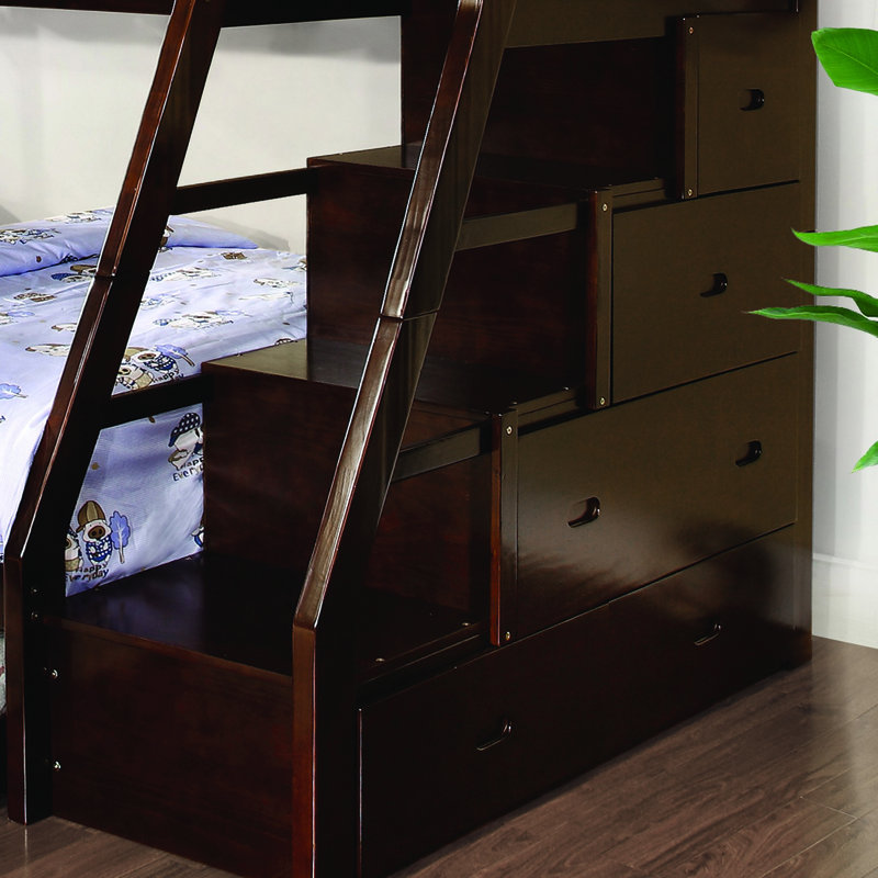 Kaonou Bunk Bed With Trundle, Brown
