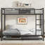 Lit superposé double au-dessus de double avec lit gigogne simple, noir-1767790969