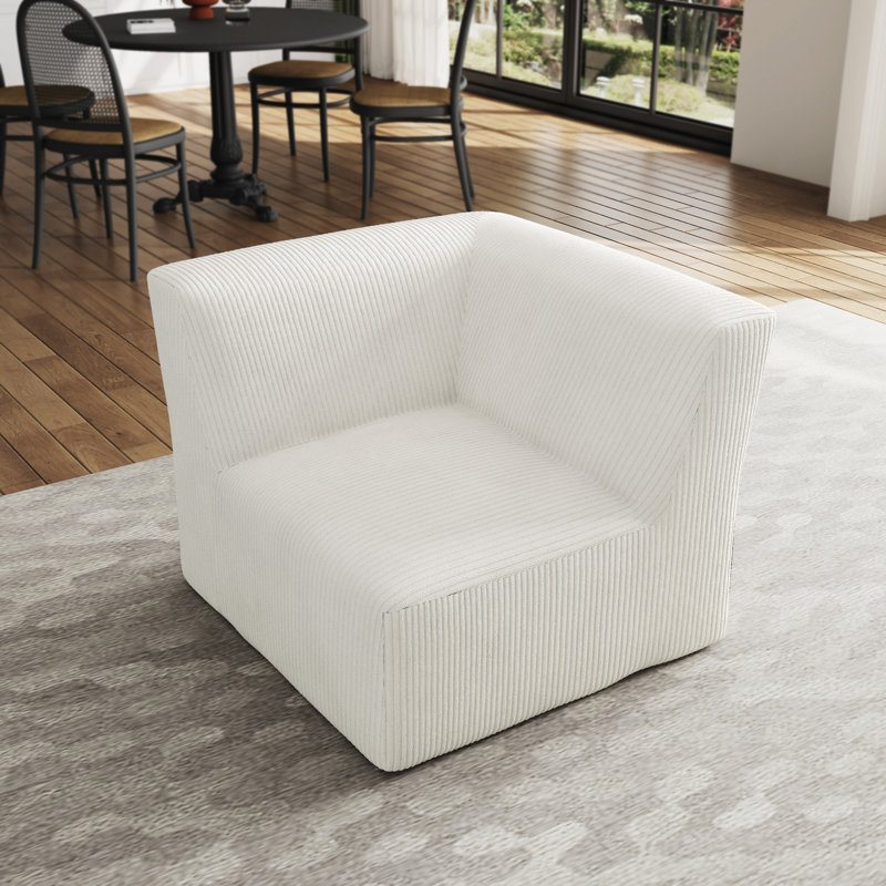 90.9Cm Wide Corner Chair, Beige
