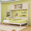 Lit escamotable double en bois avec armoires supérieures, conception pliable-945610500-945610503