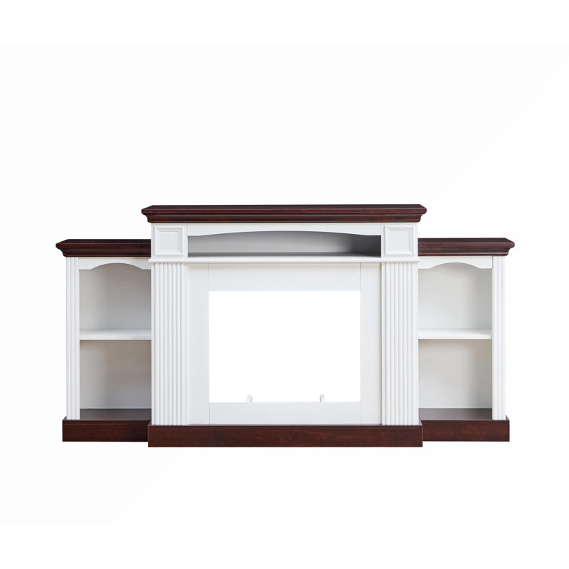 Meuble télé de style campagnard avec foyer