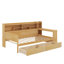 Lit de jour simple avec tablettes de rangement, tiroirs et bureau d'étude-99473576