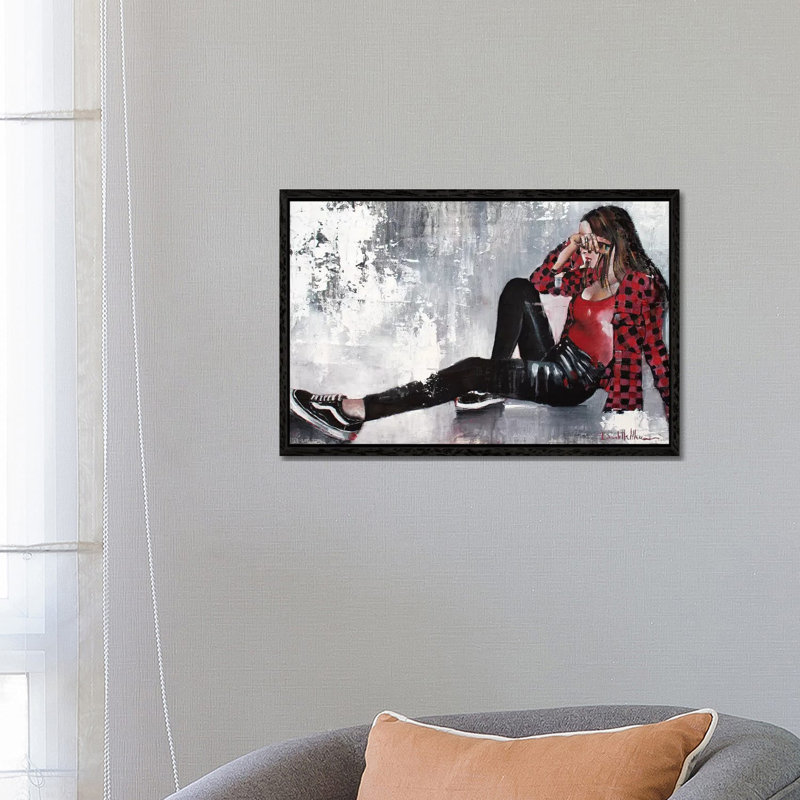 Give Me 5 Minutes 1 Piece Painting on Canvas, 66.04 cm H x 45.72 cm W, Black Framed