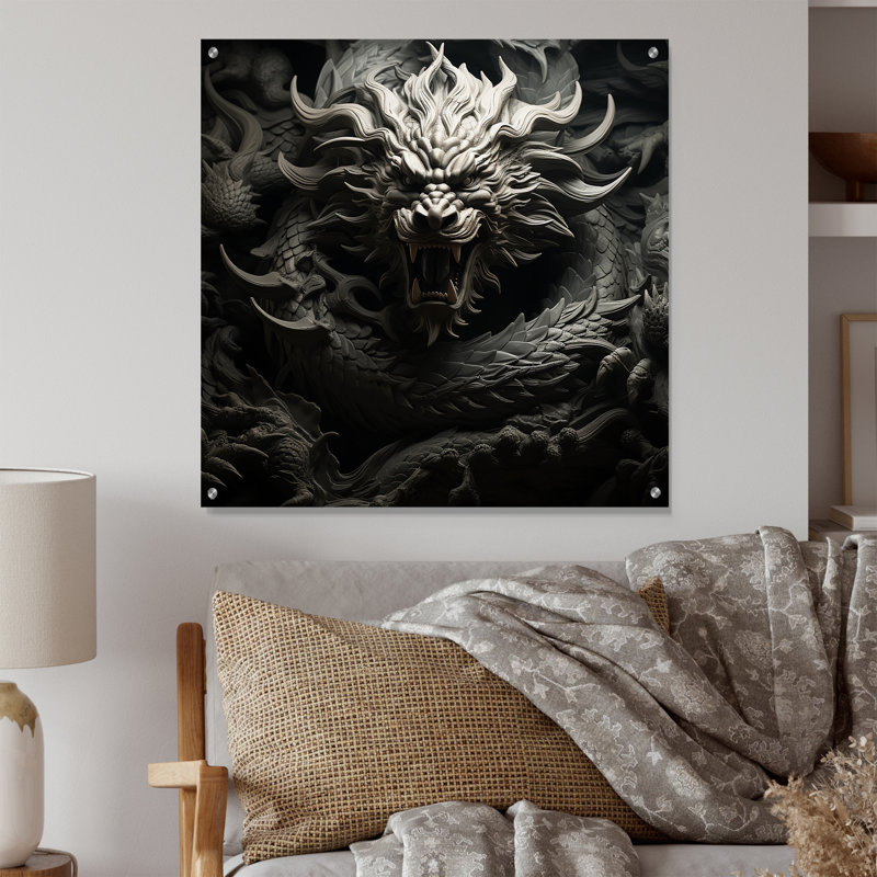 «China Art Emperors Dragon», art mural moderne en acrylique en Chine, H 16 po x l 16 po