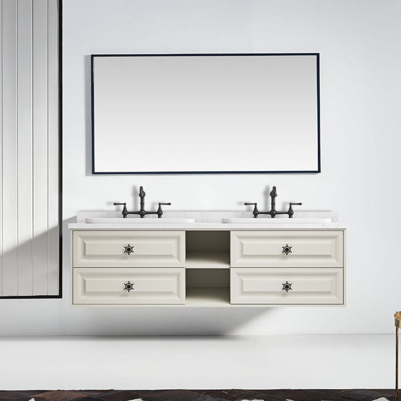 Bathroom Vanity Without Top,Wall Mounted Floating Bathroom Vanity Cabinet With 4 Drawers