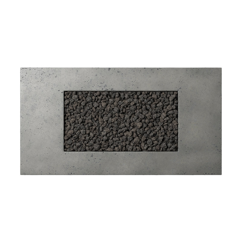 Kenton Outdoor 60" Concrete Fire Pit Table, Pewter Concrete, Natural Gas