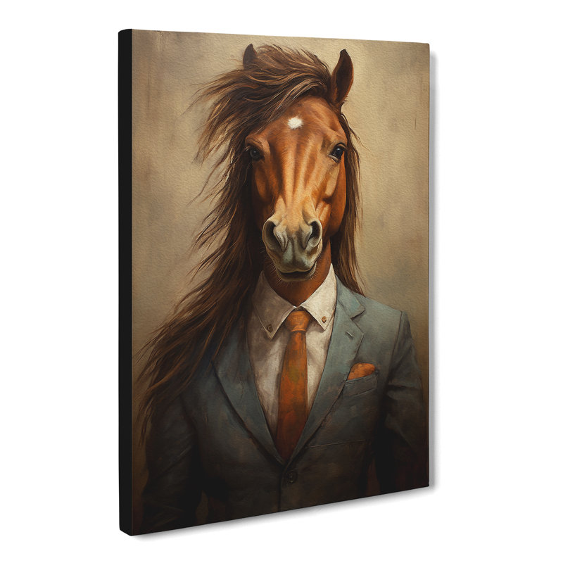 Pony in a Suit Painting No.5 - Wrapped Canvas