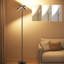 Lampe sur pied moderne avec 2 lumières rotatives - Lampe sur pied à DEL 28 W avec télécommande, lampe d'angle réglable en continu de 74 po pour le salon, la chambre à coucher et le bureau