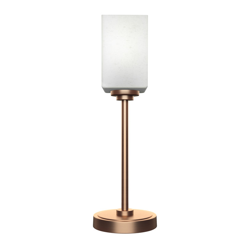 Aneka Accent Lamp Shown In New Age Brass Finish With 4" Square White Muslin Glass