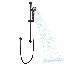 Black Slide Bar Shower System 5 Functions Handheld Shower Head w/Adjustable Bar