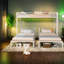Lits triples gain de place, cadre métallique robuste pour lit simple, blanc moderne pour chambre d'enfant