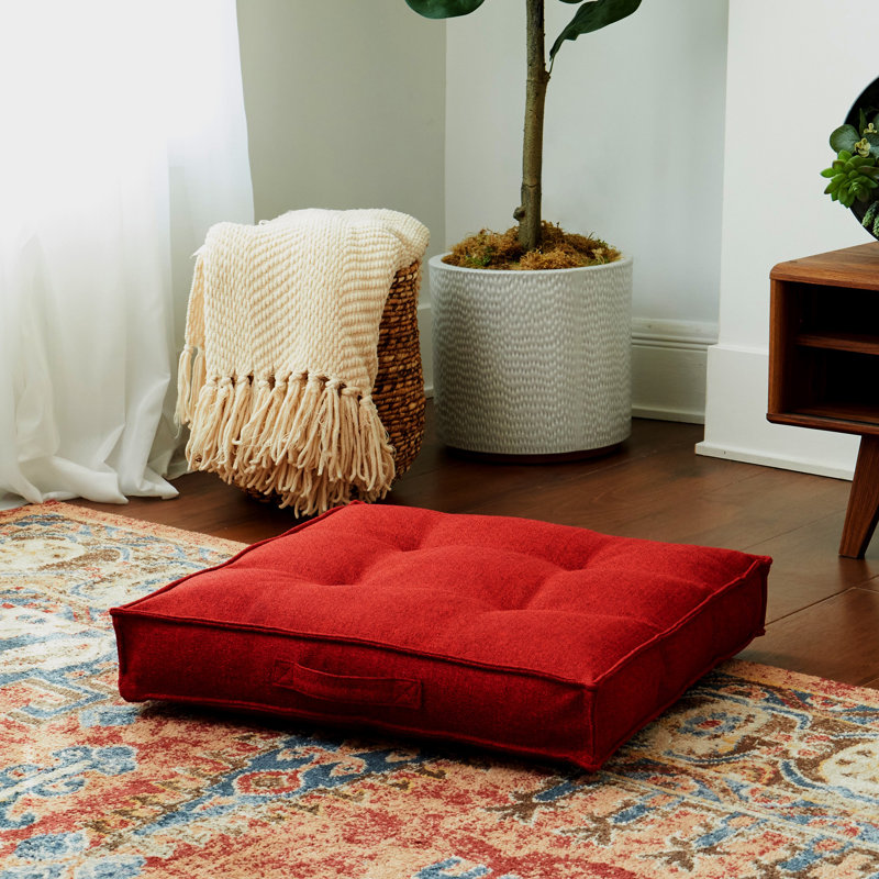 Polyester Floor Pillow, Scarlet, 5" H x 24" W