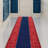 Custom Size Runner Rug 31 Inch Wide X Choose Your Length Southwestern Bordered Design Navy Red Color-1995811927