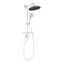 Système de pomme de douche à effet pluie 10 pouces avec douche à main à 4 fonctions, barre coulissante réglable et porte-savon ShowerSpas - Luminaire de douche mural en laiton blanc