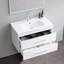 Meuble-lavabo mural moderne Novaryn avec lavabo en céramique et tiroirs à fermeture en douceur-124006289