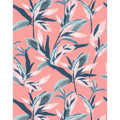 7m x 75cm Matte Illustrative Tropical Wallpaper Roll