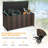 Topbuy 52 " W 96 Gallons Plastic and Wicker Deck Box with Wheels-96607046