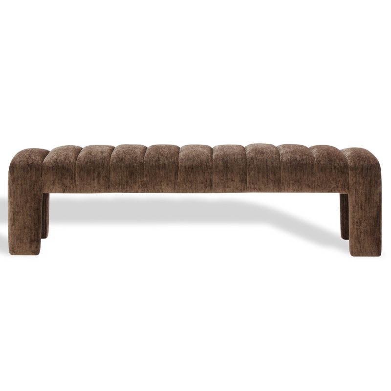 Bellisima Upholstered Bench, Brown Chenille
