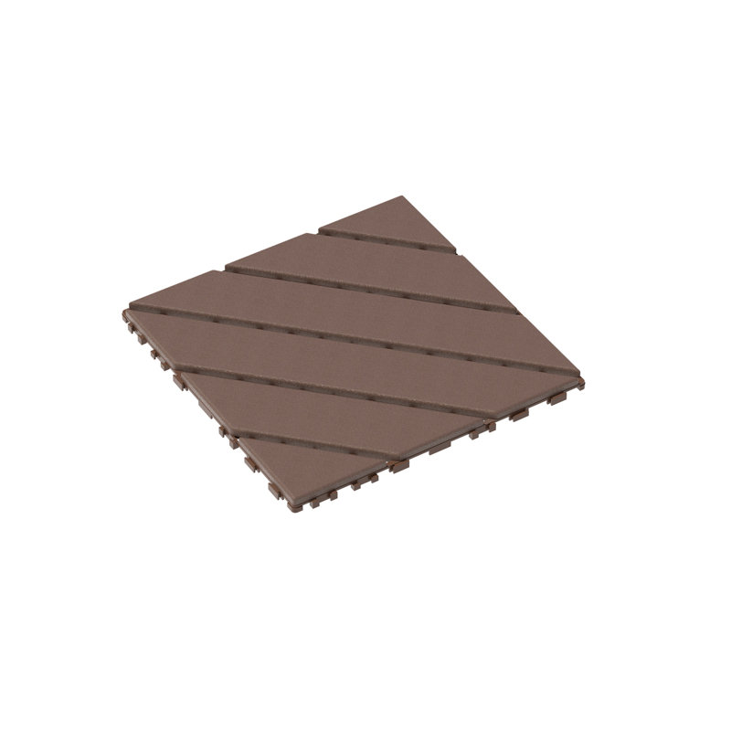Carreaux de terrasse en plastique emboîtables, Brun