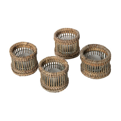 Foltz 2.5'' H Wicker Tabletop Tealight Holder