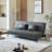 Gray Faux leather Modular Sofa bed cushion couch-1139239626