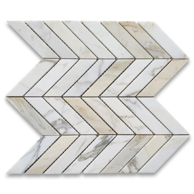 Calacatta 12" x 12" Marble Mosaic Tile, LIght Gray
