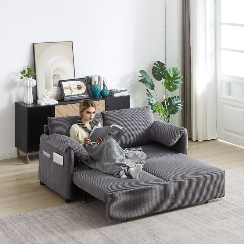 Canapé-lit moderne modulaire 3-en-1 avec canapé-lit 64,5 po Modern Sofamh, Gris