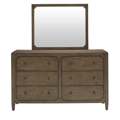6 Drawer 66"" W Solid Wood Double Dresser with Mirror -  Progressive Furniture Inc., B128-23/50