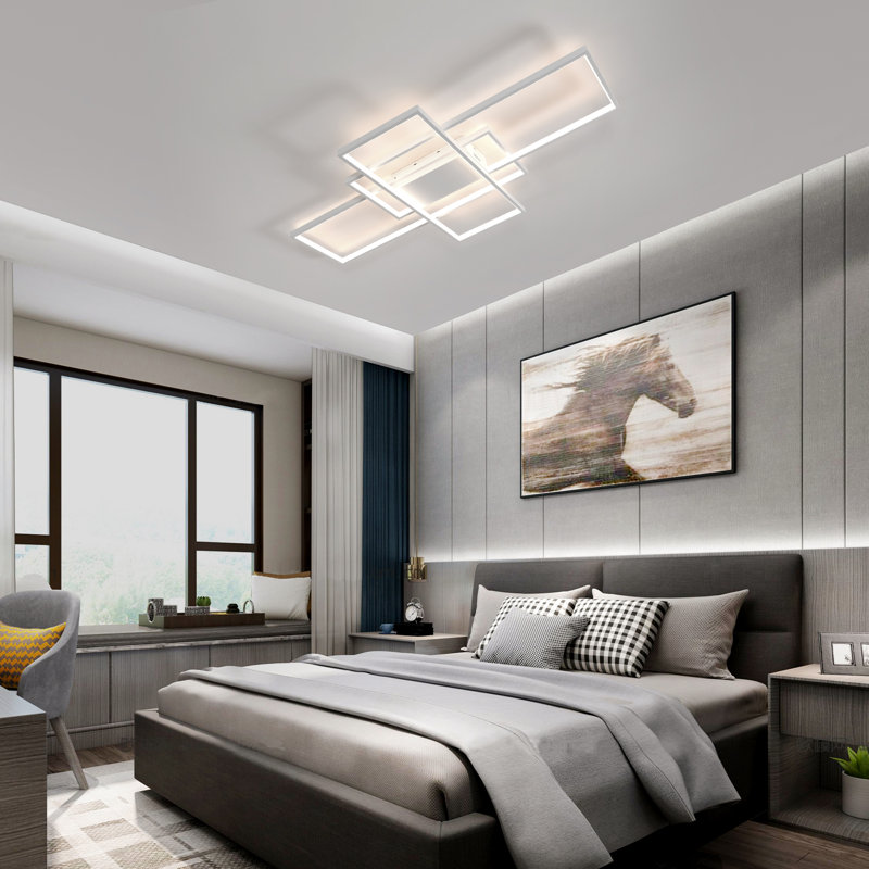 Damaun 4-Light Dimmable Acrylic LED Semi Flush Mount